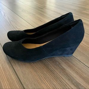 Never worn Collection by Clarks Black Suede Wedge